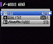 Fujifilm FinePix F-Modusmenü [Foto: MediaNord]