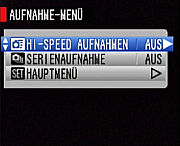 Fujifilm FinePix F30 Aufnahememenü [Foto: MediaNord] 