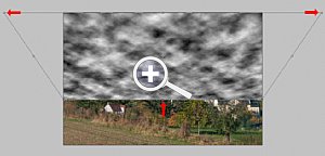 Bild 4: Die Kunst-Wolken werden perspektivisch verzerrt, damit sie natürlich aussehen [Foto: Martin Vieten]