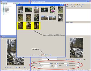 Bild 2:  Leuchtpult und Felder für EXIF-Daten [Foto: MediaNord]