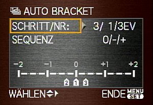 Leica Digilux 3 – Auto Bracket Menü [Foto: MediaNord]