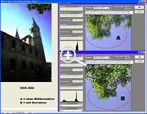 Bild 1:  Korrektur mit Hilfe von "Align" [Foto: Dr. Bernd Schäbler]