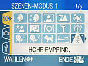 Panasonic Lumix DMC-TZ3 Szenen- Modus Menü [Foto: MediaNord]