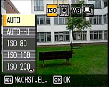 Ricoh Caplio GX100 Menü – ISO Einstellung [Foto: MediaNord]