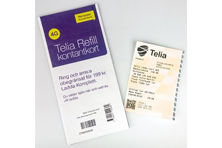 Bild Die Telia Refill Kontantkort (Prepaid SIM-Karte) wird per Auflade-Code mit einem Datenvolumenguthaben versehen. Auf der Tastatur tippt man *125* dann den 14-Stelligen Auflade-Code (ohne Leerzeichen), dann die Raute-Taste. [Foto: MediaNord]