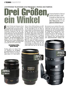 fotoMagazin&nbsp;Objektiv-Vergleichstest&nbsp;Lichtstarke Telezooms im Test