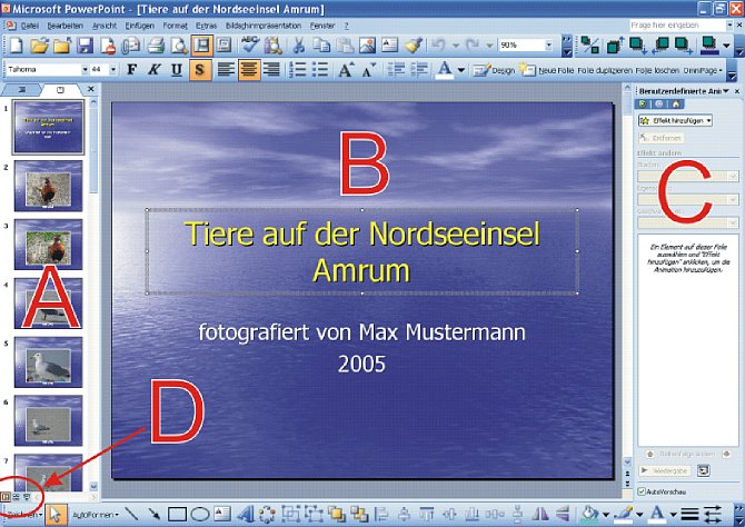 Bild 2. Bildschirmfoto in MS PowerPoint [Foto: Günter Hauschild]
