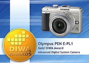 DIWA Gold Award für die Olympus Pen E-PL1 [Foto: DIWA]