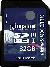 Kingston SDHC-Speicherkarte Klasse 10 mit 32 GByte und 233facher Geschwindigkeit
 [Foto: Kingston]