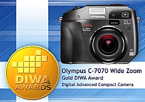 DIWA Award Gold für die Olympus C-7070 Wide Zoom  [Foto: DIWA]