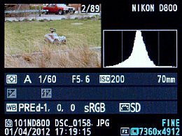 Nikon D800 Screenshot Bildwiedergabe [Foto: MediaNord]