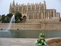 Der Sweety-Frosch vor der Katedrale in Palma de Mallorca [Foto: Jan-Markus Rupprecht]