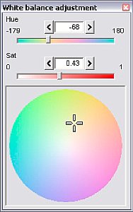 Silkypix – Weißbalancefeineinstellung anhand eines Farbkreises [Screenshot: Benjamin Kirchheim]