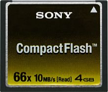 Sony CompactFlash-Karte 66fache Geschwindigkeit 4 GB [Foto: Sony]
