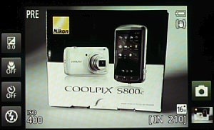 Nikon Coolpix S800c – Aufnahmebildschirm [Foto: MediaNord]