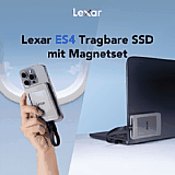 Lexar ES4 Tragbare SSD mit Magnet-Set. [Foto: Lexar]