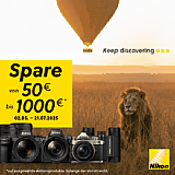 Nikon Sommer-Sofort-Rabatt-Aktion 2025: Jetzt bis zu 1.000 € sparen! [Foto: Nikon]