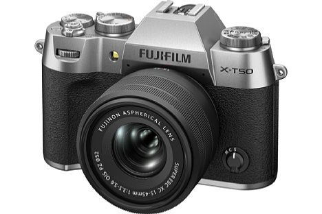 Bild Die Fujifilm X-T50 gibt es zudem in Silber und auch als Set mit dem XC 15-45 mm F3.5-5.6 OIS PZ. [Foto: Fujifilm]