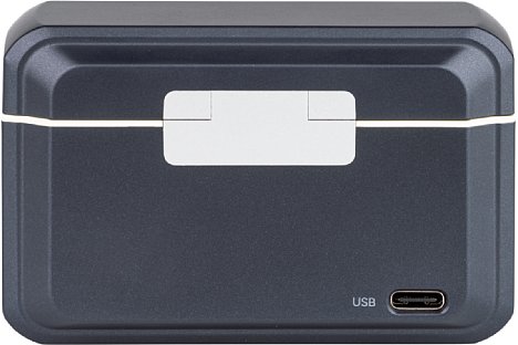 Bild Die Ladebox der Hollyland Lark M2 Camera Edition besitzt einen eingebauten Akku sowie eine USB-C-Schnittstelle zum Aufladen. [Foto: MediaNord]