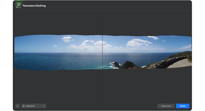 Bild Mit der Wahl der Projektionsfläche lässt sich das Panorama auf der gewünschte Projektionsart platzieren. [Foto: Medianord]