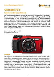 Olympus TG-6 Labortest, Seite 1 [Foto: MediaNord]