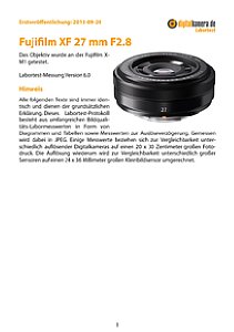 Fujifilm XF 27 mm F2.8 mit X-M1 Labortest, Seite 1 [Foto: MediaNord]