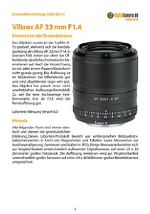 Viltrox AF 33 mm F1.4 mit Fujifilm X-T5 Labortest, Seite 1 [Foto: MediaNord]