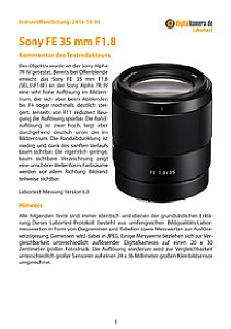 Sony FE 35 mm F1.8 (SEL35F18F) mit Alpha 7R IV Labortest, Seite 1 [Foto: MediaNord]