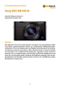 Sony DSC-RX100 III Labortest, Seite 1 [Foto: MediaNord]