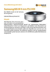 Samsung NX-M 9 mm F3.5 ED mit NX mini Labortest, Seite 1 [Foto: MediaNord]