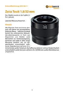 Zeiss Touit 1.8/32 mm mit Fujifilm X-Pro1 Labortest, Seite 1 [Foto: MediaNord]