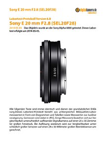 Sony E 20 mm F2.8 (SEL20F28) mit Alpha 6000 Labortest, Seite 1 [Foto: MediaNord]