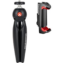 Manfrotto MKPIXICLMII-BK Pixi Mini Stativ MII mit MCPIXI Smartphonehalterung