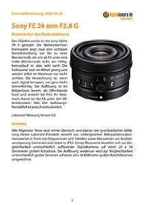 Sony FE 24 mm F2.8 G (SEL24F28G) mit Alpha 7R V Labortest, Seite 1 [Foto: MediaNord]