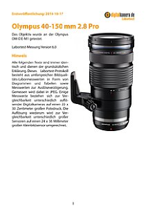 Olympus 40-150 mm 2.8 Pro mit OM-D E-M1 Labortest, Seite 1 [Foto: MediaNord]