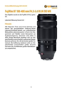 Fujifilm XF 100-400 mm F4.5-5.6 R LM OIS WR mit X-Pro2 Labortest, Seite 1 [Foto: MediaNord]