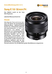 Sony E 10-18 mm F4 (SEL1018) mit NEX-5R Labortest, Seite 1 [Foto: MediaNord]