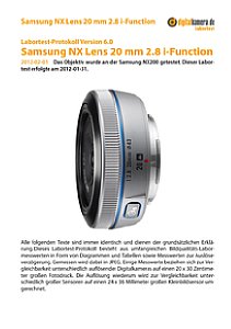 Samsung NX Lens 20 mm 2.8 i-Function mit NX200 Labortest, Seite 1 [Foto: MediaNord]