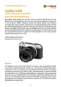 Fujifilm X-M5 mit XC 15-45 mm F3.5-5.6 OIS PZ Labortest, Seite 1 [Foto: MediaNord]