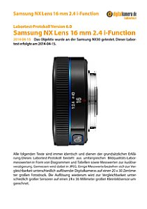 Samsung NX Lens 16 mm 2.4 i-Function mit NX30 Labortest, Seite 1 [Foto: MediaNord]