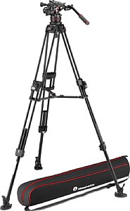 Manfrotto Videokopf Nitrotech 612 mit Stativ 645 Fast Twin Aluminium (MVK612TWINFA). [Foto: Manfrotto]