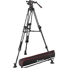 Manfrotto Videokopf Nitrotech 612 mit Stativ 645 Fast Twin Aluminium (MVK612TWINFA)