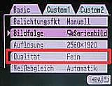 Beispiel für die Qualitätseinstellung über das Kameramenü [Foto: MediaNord] [Foto: Foto: MediaNord]