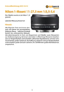 Nikon 1-Mount 11-27,5 mm 1:3,5-5,6 mit 1 J2 Labortest, Seite 1 [Foto: MediaNord]