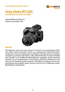 Sony Alpha SLT-A35 mit DT 18-55 mm 3.5-5.6 SAM Labortest, Seite 1 [Foto: MediaNord]