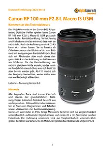 Canon RF 100 mm F2.8 L Macro IS USM mit EOS R5 Labortest, Seite 1 [Foto: MediaNord]