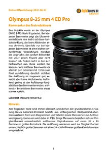 Olympus 8-25 mm 4 ED Pro (EZ-M0825) mit OM-D E-M5 Mark III Labortest, Seite 1 [Foto: MediaNord]