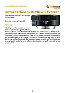 Samsung NX Lens 16 mm 2.4 i-Function mit NX30 Labortest, Seite 1 [Foto: MediaNord]