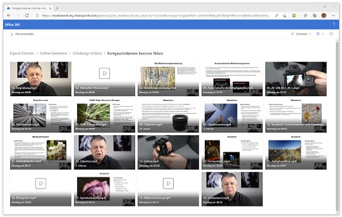 Das Nikon-Fortgeschrittenenseminar besteht aus insgesamt 19 Einzelvideos mit einer Gesamtdauer von gut vier Stunden. [Foto: MediaNord]