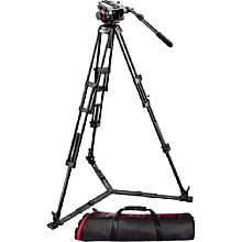 Manfrotto 504HD,546GBK Stativsystem in Doppelrohrausführung mit Video-Kopf